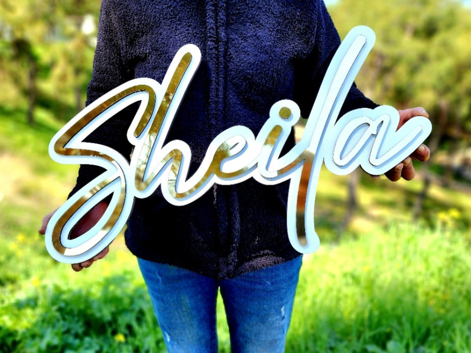 亚克力文字切割-只切割文字，木板不带轮廓