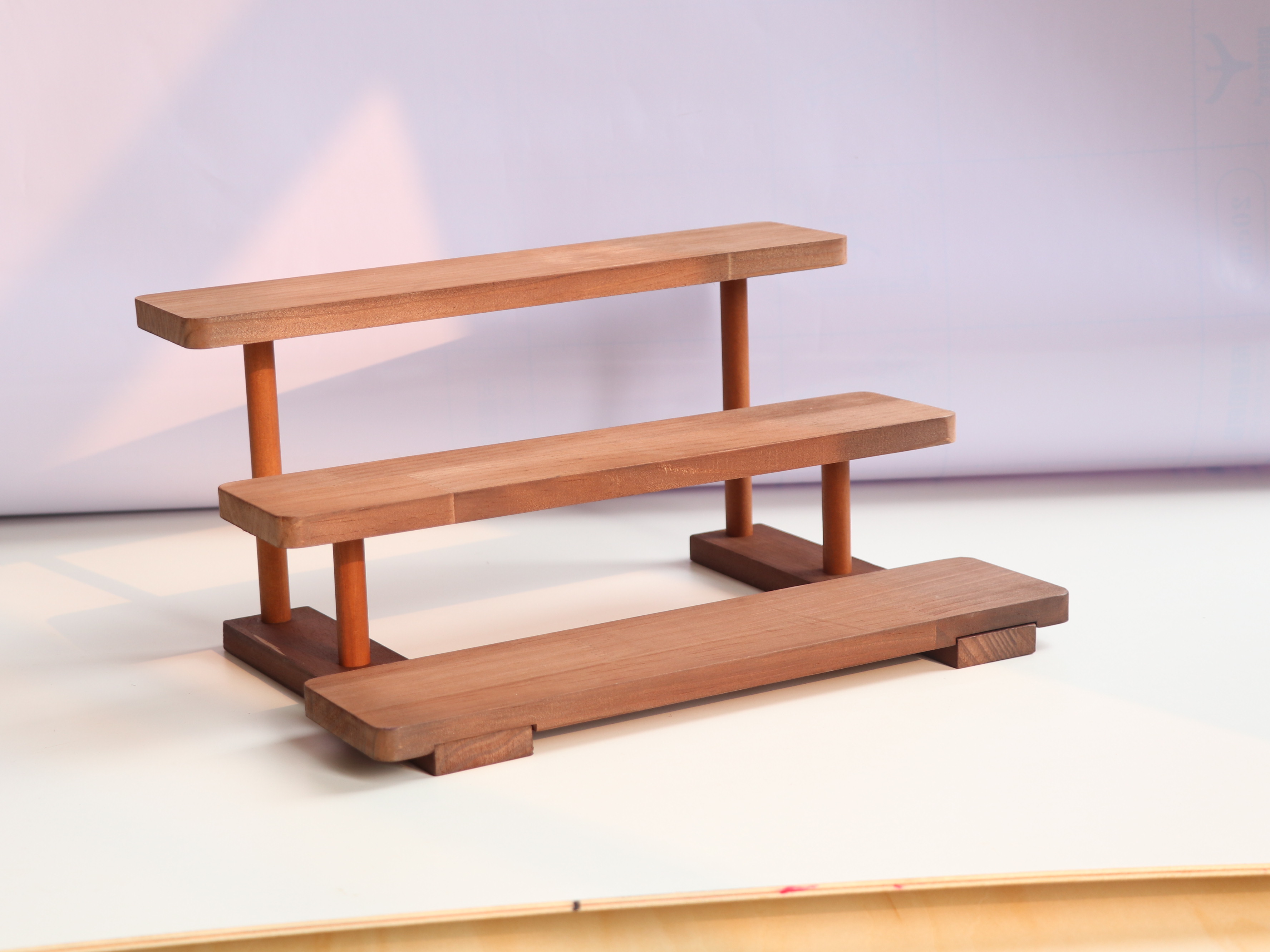 可拆卸实木三层收纳架