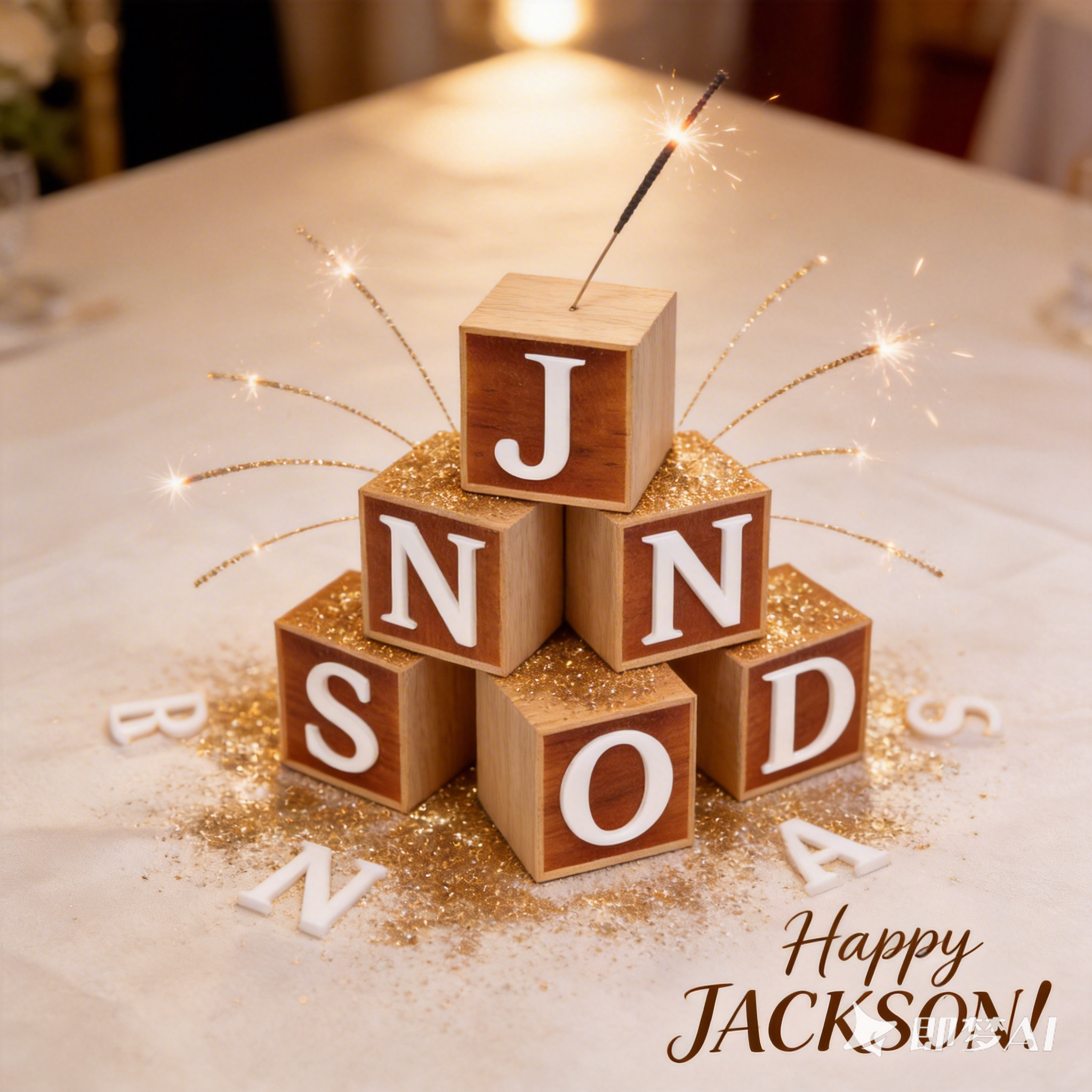 定制字母-5x5x5cm实木松木方块