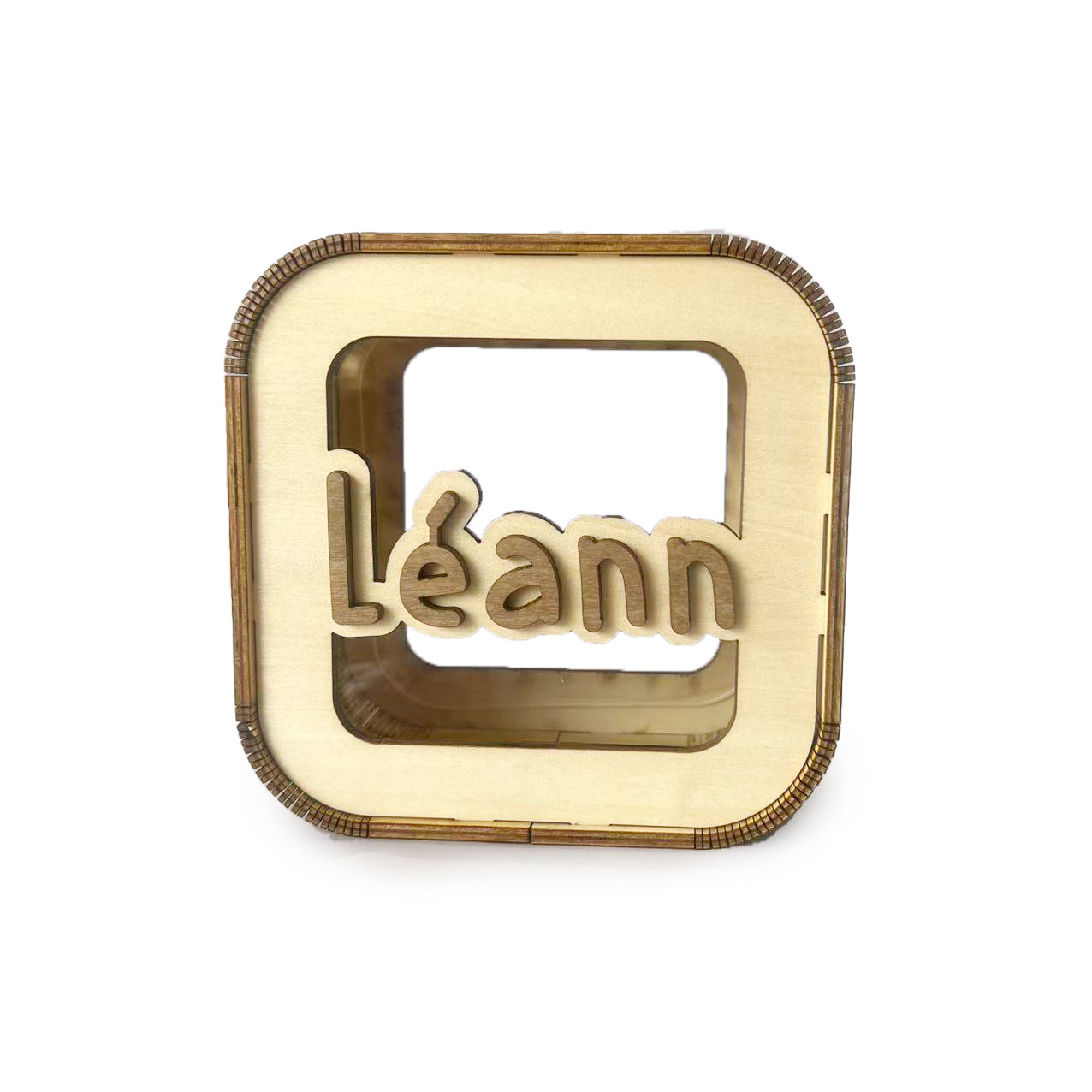 原木色13.5x13.5x7.5cm存钱罐